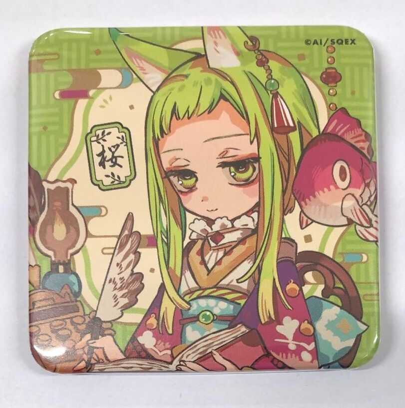 あいだいろ『地縛少年花子くん』 スクエア缶バッジ （化け猫旅館） 桜
