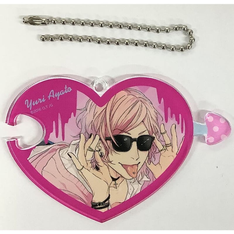 ヤリチン☆ビッチ部 バレンタインパーティ アクリルキーホルダー 百合絢斗 おげれつたなか 『ヤリチン☆ビッチ部』 ハート型アクリルキーホルダー