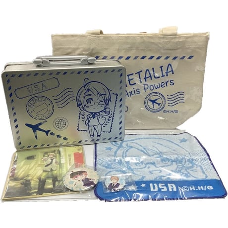 【ヘタリア】 おでかけセット 缶バッジ 色紙 トートバッグ ハンカチ ヘタリア おでかけセット C：日本[ムービック]《在庫切れ》
