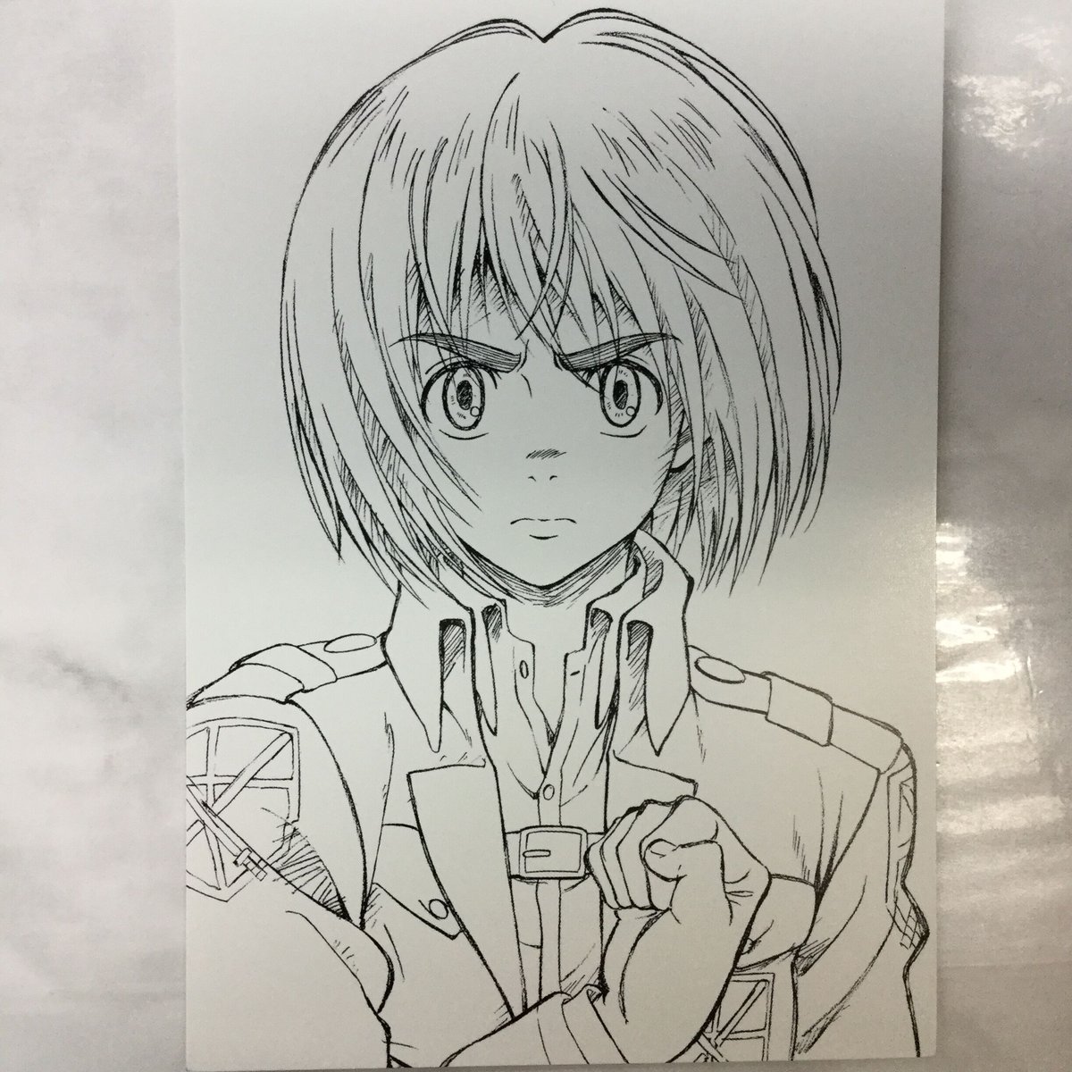 進撃の巨人 Art make 箔押し缶バッジ アルミン 特典ポストカード 進撃の巨人 Art make 箔押し缶バッジ アルミン 特典ポストカード