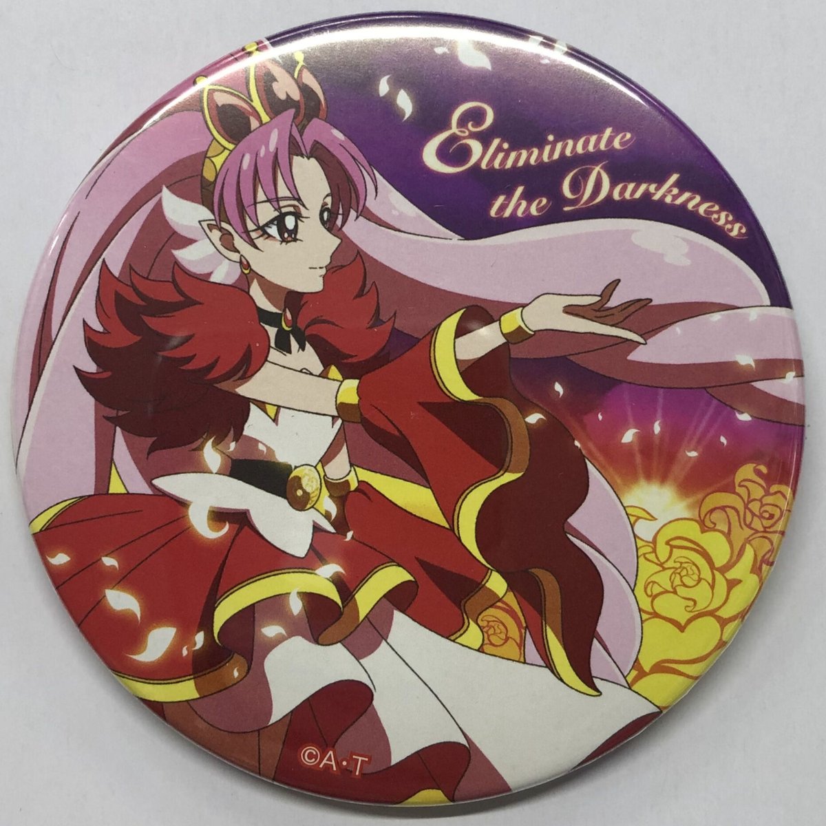 キュアスカーレット 缶バッジセット キズ・裏面イタミ有】プリンセスプリキュア キュアスカーレット 缶