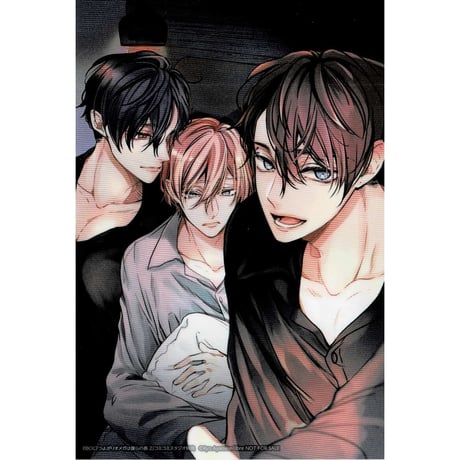 【傷み有り】 あやみね稜緒　『つよがりオメガは僕らの番 ②』コミコミ　クリアイラストカード【BLグッズ】