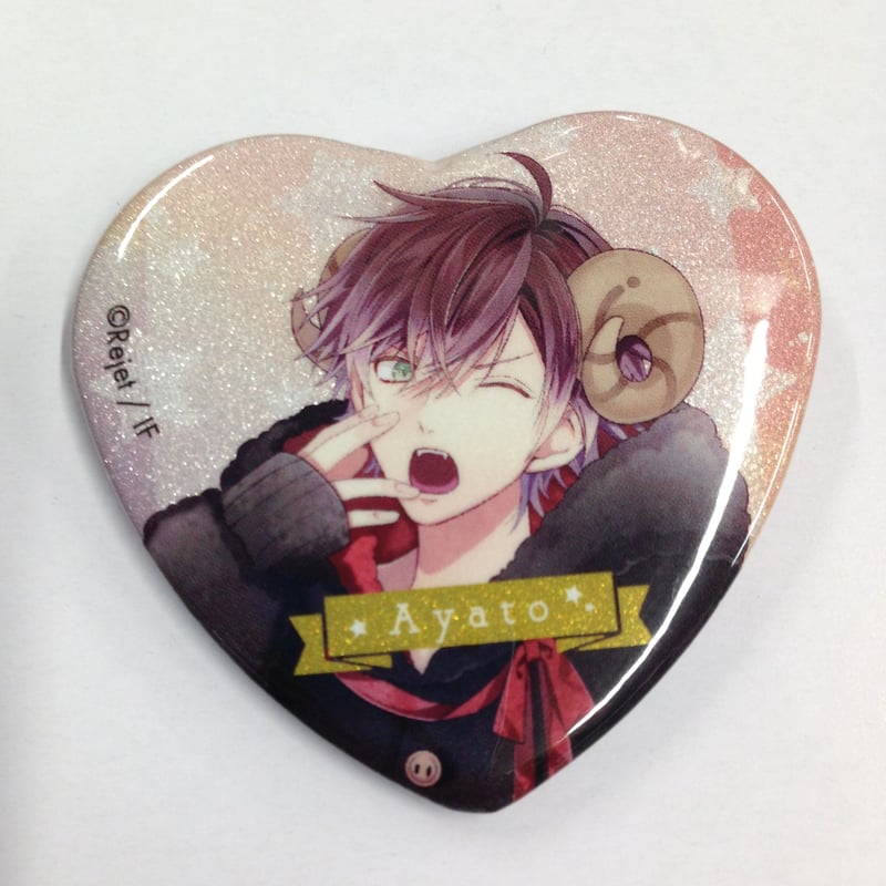 DIABOLIK LOVERS 死の祝祭　ラメハート缶バッジ　逆巻アヤト DIABOLIK LOVERS 逆巻アヤト 缶バッジ | K-BOOKS 池袋 2次元