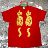 MKM ORIGINAL 【赤×ポテト柄のあ~あ~Tシャツ】