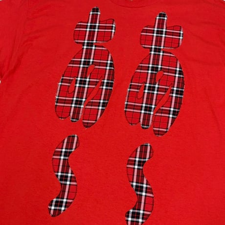 MKM ORIGINAL 【赤×赤チェックのあ~あ~Tシャツ】