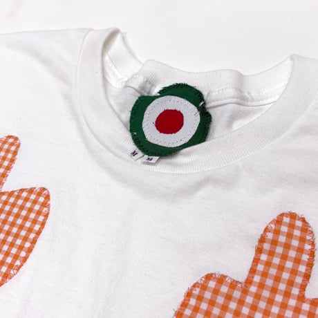 MKM ORIGINAL 【オレンジギンガムチェックのあ~あ~Tシャツ】