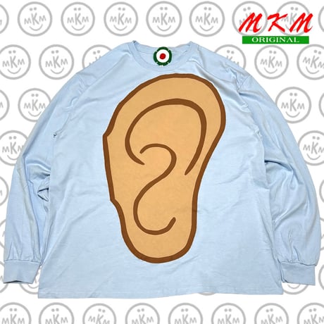 MKM ORIGINAL デカ耳パッチロングTシャツ・空色