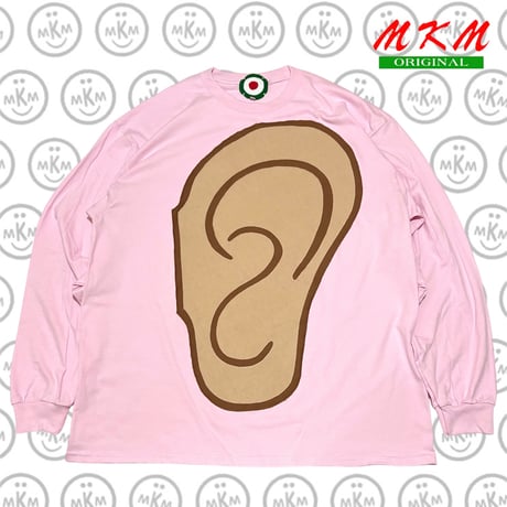 MKM ORIGINAL デカ耳パッチTシャツ・桜色