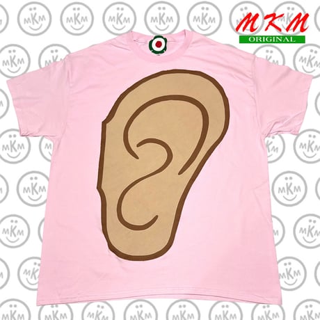 MKM ORIGINAL デカ耳パッチTシャツ・桜色