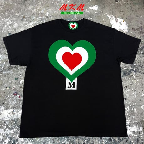 MKM ORIGINAL【💚🤍❤️LOVE TAG Tシャツ❤️🤍💚】黒XL