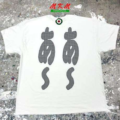 MKM ORIGINAL 【ブラックギンガムチェックのあ~あ~Tシャツ】