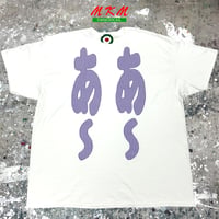 MKM ORIGINAL 【パープルギンガムチェックのあ~あ~Tシャツ】
