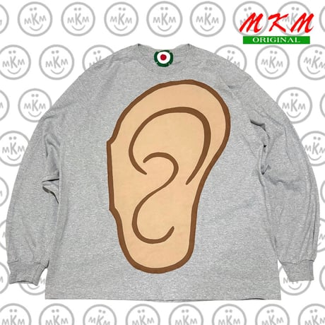 MKM ORIGINAL デカ耳パッチロングTシャツ・グレー