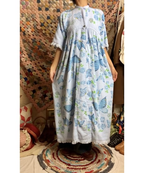 70s butterfly pile dress