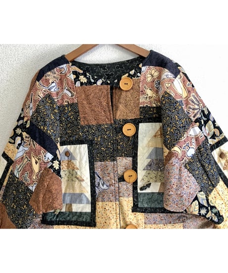 tree motif patchwork jacket