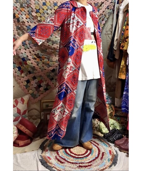 handkerchief patchwork print robe