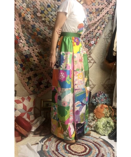 60's patchwork wrap skirt