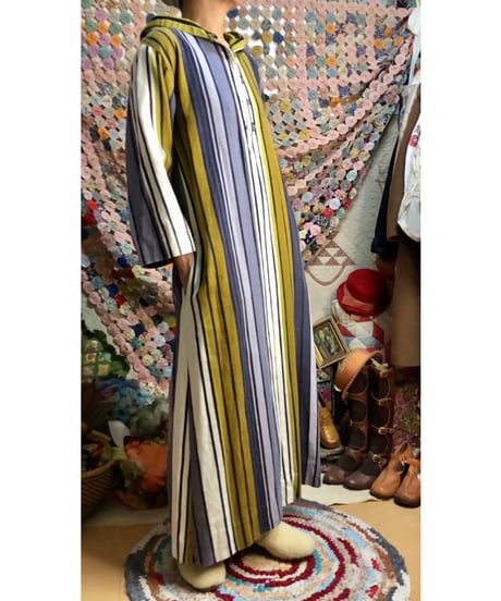 70s hoodie stripe dress