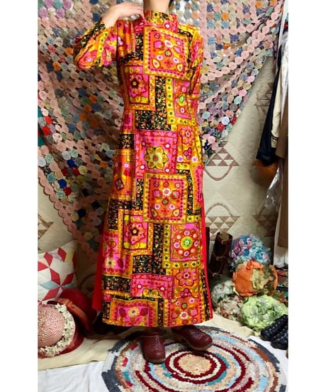 60's psychedelic flower dress