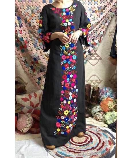 60-70's hand embroidered mexican dress