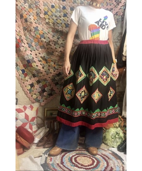 hand embroidered mirror work skirt
