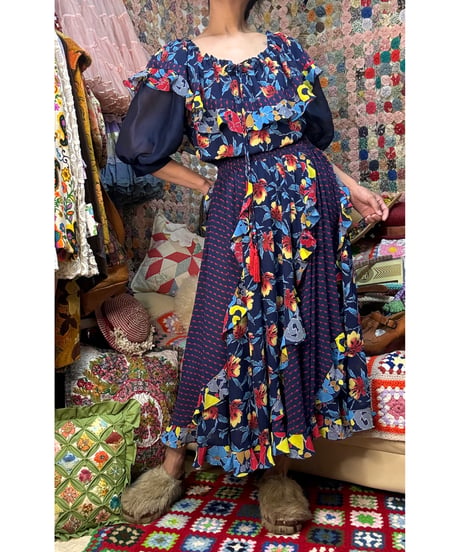 80s LACHINE flower dress