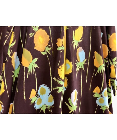 70's flower easy dress