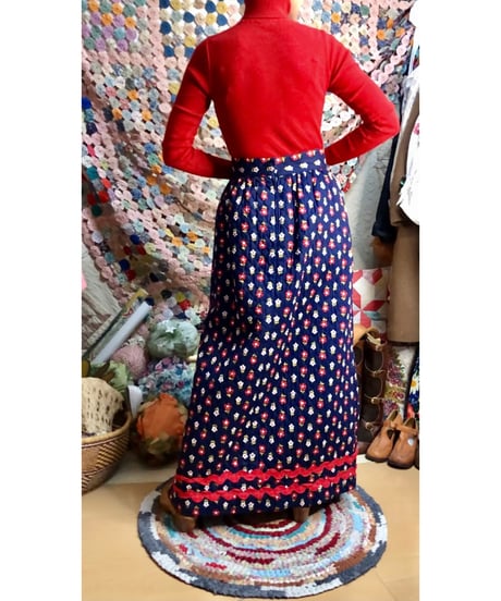 70s quilted flower skirt