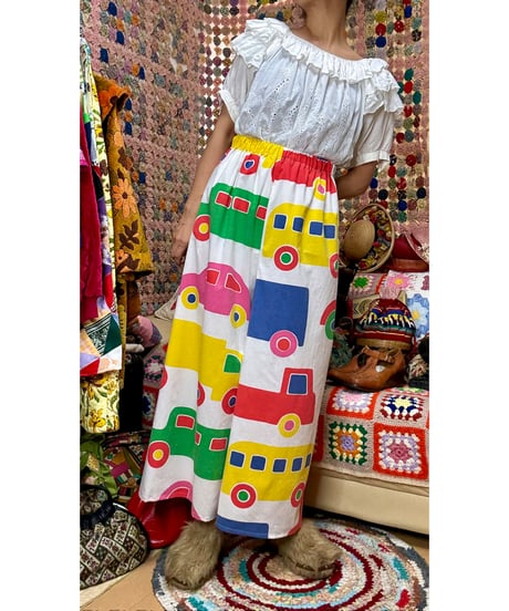 marimekko bo-boo super wide leg pants（70s fabric）B