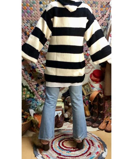 70s stripe hoodie knit