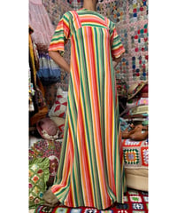 70s stripe pile dress