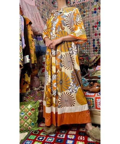 70s psychedelic print dress