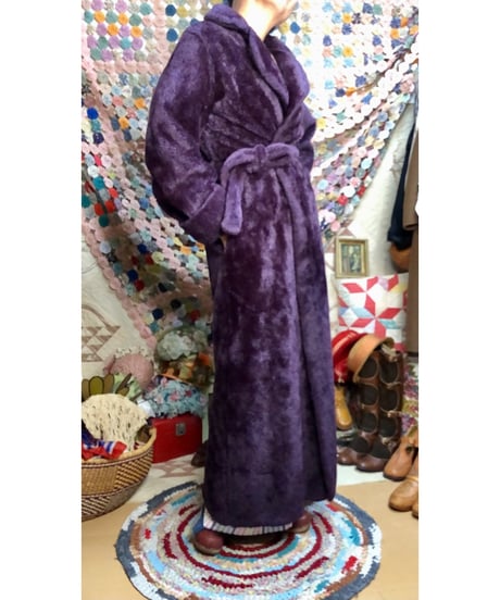 70s fleece eco fur robe