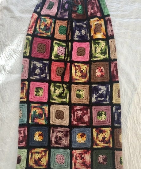 granny square skirt black