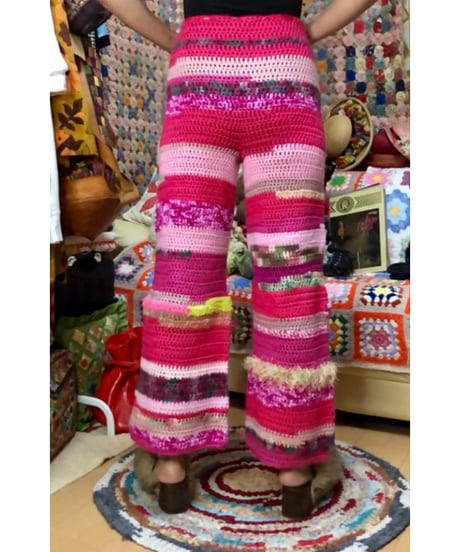 colorful hand knit pants