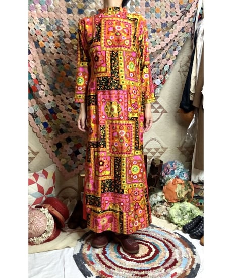 60's psychedelic flower dress