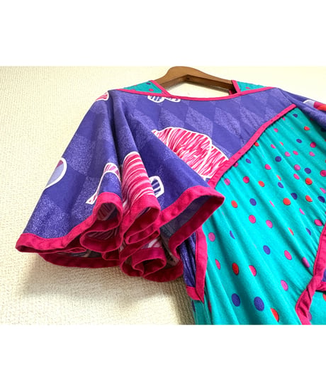 80s flare sleeve Jeanne marc dress