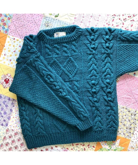 pom pom fisherman sweater  green
