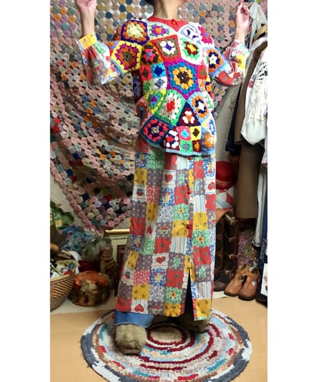 granny square pullover tops