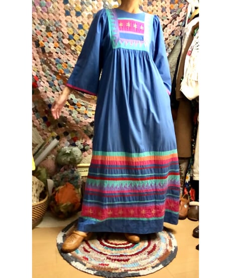 70s patchwork cotton dress