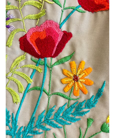 hand embroidered super wide leg pants