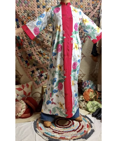 70's flower easy dress