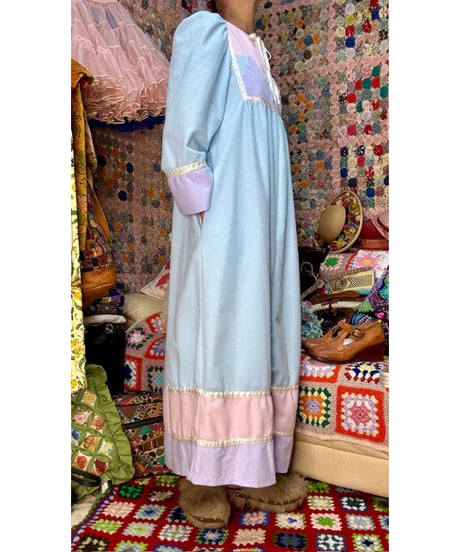 70s pastel fleece dress