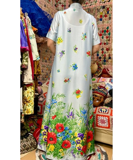 70-80s flower dress