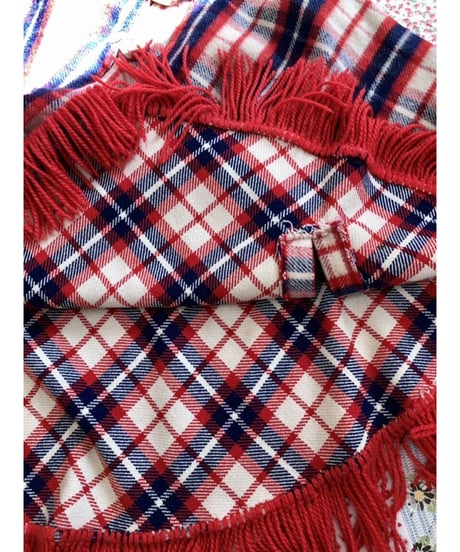 plaid fringe cape