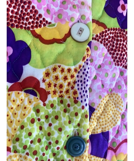 60's quilted flower robe