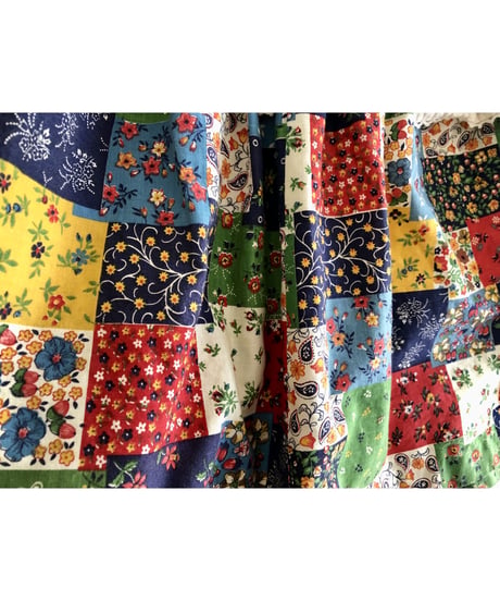 70's patchwork print apron dress
