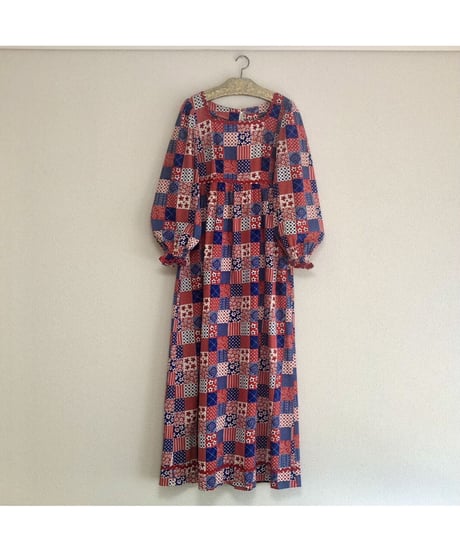 70's patchwork print one-piece