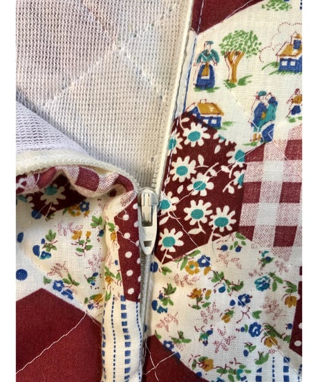70s  patchwork print quilting skirt