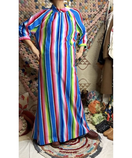 70s multicolored stripe dress